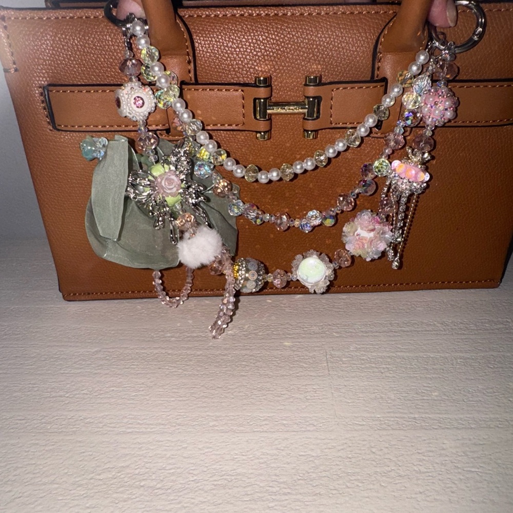 Beautiful green and pink purse chain